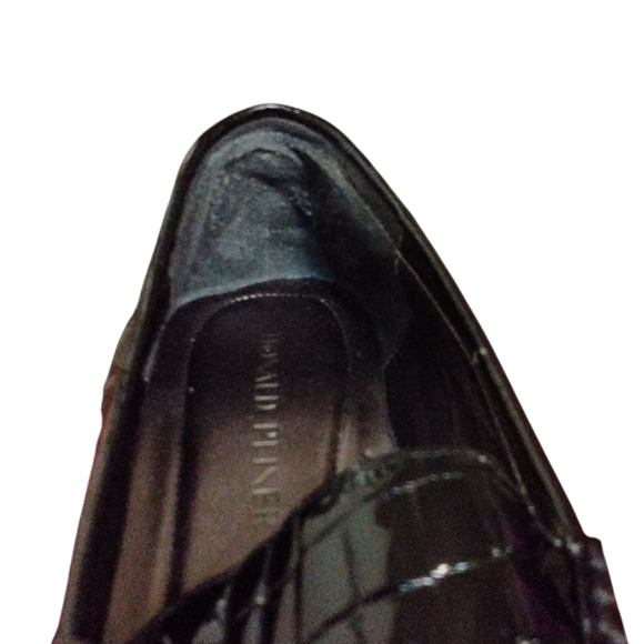 Donald Pliner Hope Chunky Black Crocodile Loafers Size 8.5 Lug Sole Flats - Picture 9 of 10